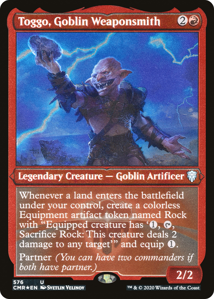 Toggo, Goblin Weaponsmith (Etched) [Commander Legends]-1