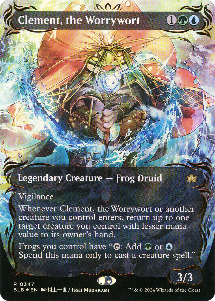Clement, the Worrywort (Borderless) (Raised Foil) [Bloomburrow]-1