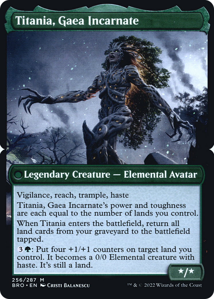 Titania, Gaea Incarnate (PBRO-256BS) - The Brothers' War Promos Foil-1