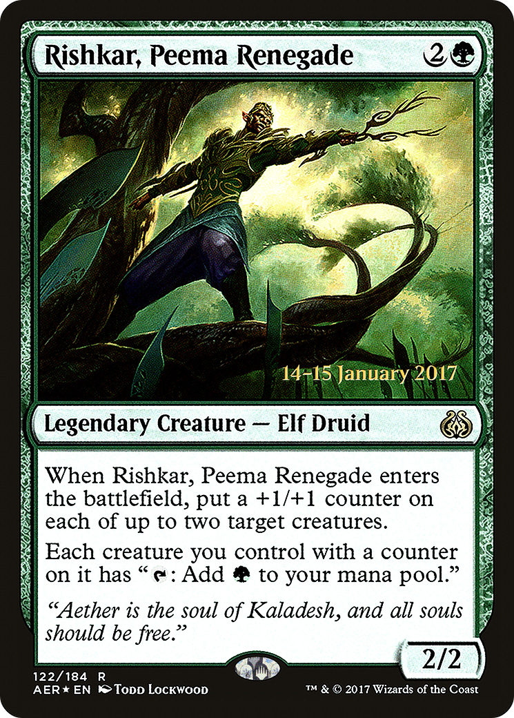 Rishkar, Peema Renegade [Aether Revolt Prerelease Promos]-1