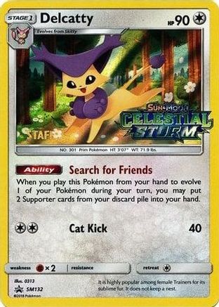 Delcatty (SM132) (Staff Prerelease Promo) [Sun & Moon: Black Star Promos]-1