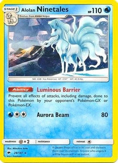 Alolan Ninetales (28/147) (Cracked Ice Holo) (Theme Deck Exclusive) [Sun & Moon: Burning Shadows]-1