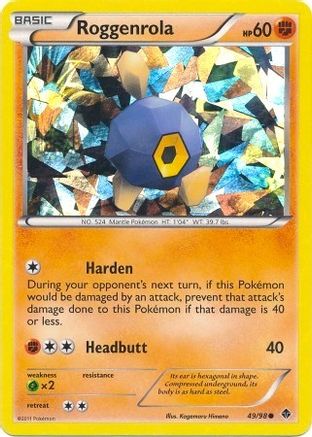 Roggenrola (49/98) (Cracked Ice Holo) (Blister Exclusive) [Black & White: Emerging Powers]-1