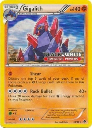 Gigalith (53/98) (Staff Prerelease Promo) [Black & White: Black Star Promos]-1