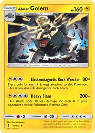 Alolan Golem (42/145) (Cosmos Holo) (Blister Exclusive) [Sun & Moon: Guardians Rising]-1
