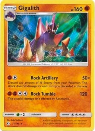 Gigalith (71/149) (Cosmos Holo) (Blister Exclusive) [Sun & Moon: Base Set]-1