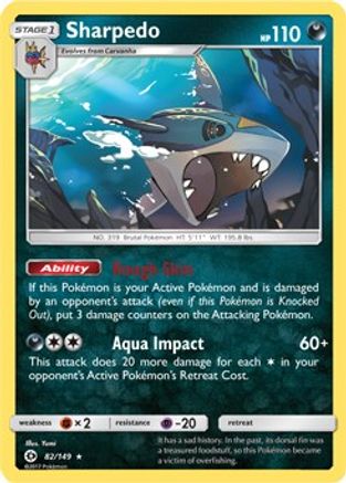 Sharpedo (82/149) (Cosmos Holo) (Blister Exclusive) [Sun & Moon: Base Set]-1