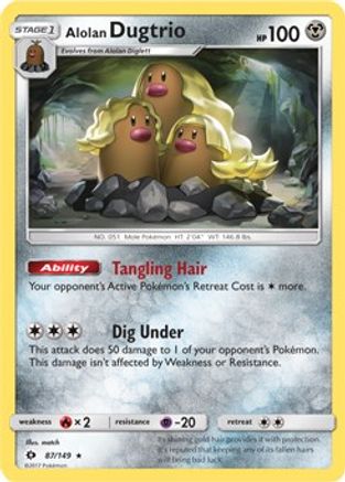 Alolan Dugtrio (87/149) (Cosmos Holo) (Blister Exclusive) [Sun & Moon: Base Set]-1