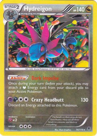 Hydreigon (74/119) (Cosmos Holo) (Blister Exclusive) [XY: Phantom Forces]-1