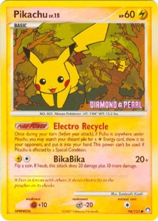 Pikachu (94/123) [Burger King Promos: 2008 Collection]-1