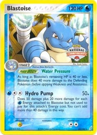 Blastoise (14/100) (National Championship Promo) [EX: Crystal Guardians]-1