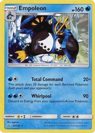 Empoleon (34/156) (Cracked Ice Holo) (Theme Deck Exclusive) [Sun & Moon: Ultra Prism]-1