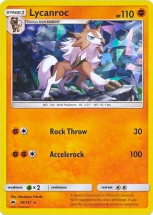 Lycanroc (76/147) (Theme Deck Exclusive) [Sun & Moon: Burning Shadows]-1