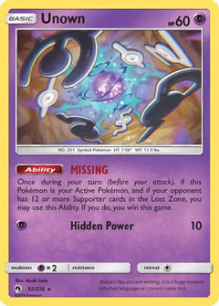 Unown (92/214) [Sun & Moon: Lost Thunder]-1