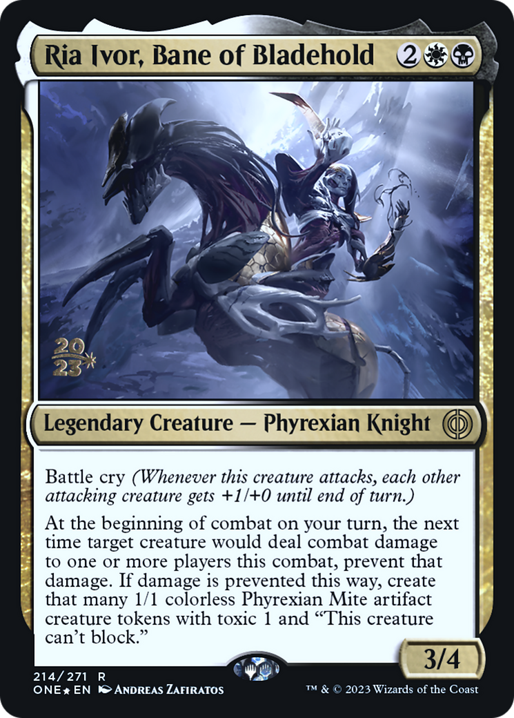 Ria Ivor, Bane of Bladehold [Phyrexia: All Will Be One Prerelease Promos]-1