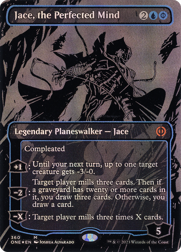 Jace, the Perfected Mind (Oil Slick Raised Foil) [Phyrexia: All Will Be One]-1