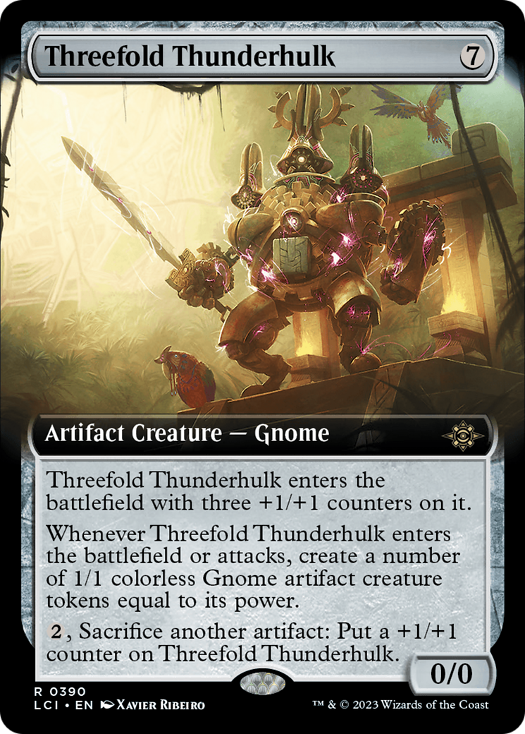 Threefold Thunderhulk (Extended Art) [The Lost Caverns of Ixalan]-1