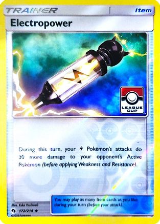 Electropower (172/214) (League Promo) [Sun & Moon: Lost Thunder]-1