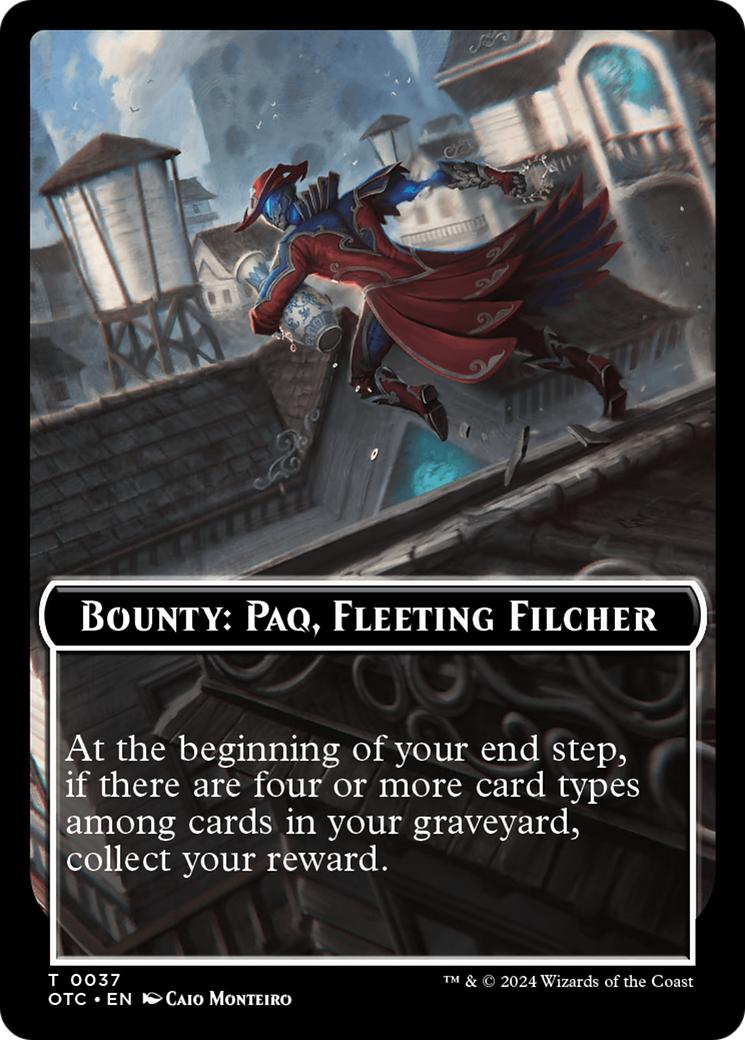 Bounty: Paq, Fleeting Filcher // Bounty Rules Double-Sided Token [Outlaws of Thunder Junction Commander Tokens]-1