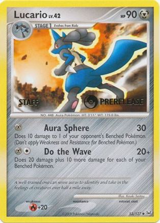 Lucario (53/127) (Staff Prerelease Promo) [Diamond & Pearl: Black Star Promos]-1