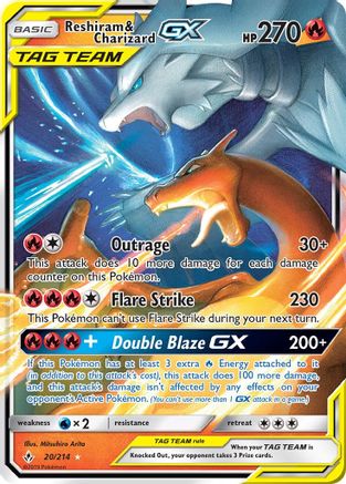 Reshiram & Charizard GX (20/214) [Sun & Moon: Unbroken Bonds]-1