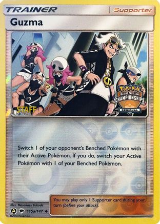 Guzma - 115a/147 (Regional Championships) [Staff]/147  - Reverse Holofoil League & Championship Cards - Promo-1