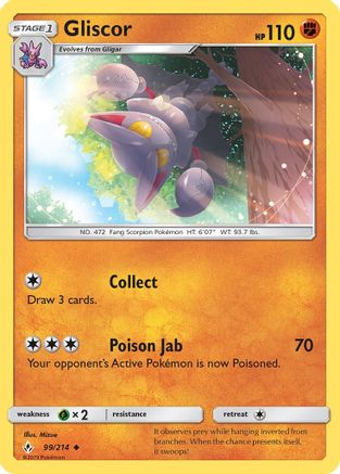 Gliscor (99/214) [Sun & Moon: Unbroken Bonds]-1
