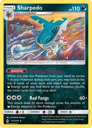 Sharpedo (111/214) [Sun & Moon: Unbroken Bonds]-1