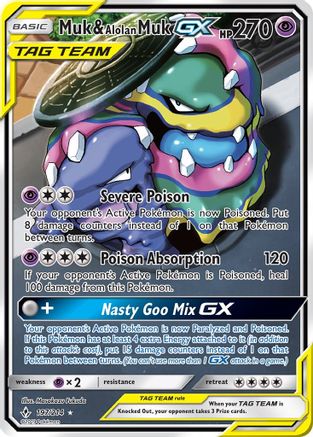 Muk & Alolan Muk GX (197/214) [Sun & Moon: Unbroken Bonds]-1