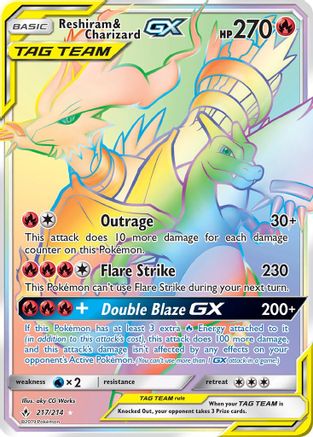 Reshiram & Charizard GX (217/214) [Sun & Moon: Unbroken Bonds]-1