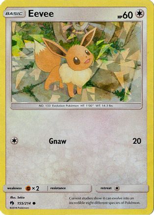 Eevee (155/214) (Let's Play, Eevee Cracked Ice Holo) (Theme Deck Exclusives) [Sun & Moon: Lost Thunder]-1
