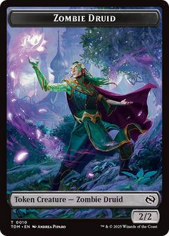 Salamander Warrior // Zombie Druid Double-Sided Token [Tarkir: Dragonstorm Commander Tokens]-2