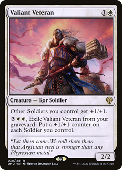Valiant Veteran (DMU-038) - Dominaria United Foil-1