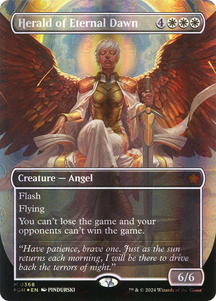 Herald of Eternal Dawn (Borderless) (Mana Foil) [Foundations]-1