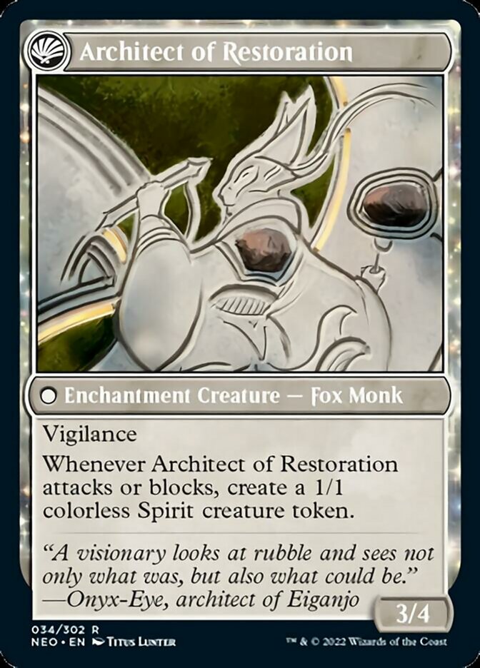 The Restoration of Eiganjo // Architect of Restoration [Kamigawa: Neon Dynasty]-2