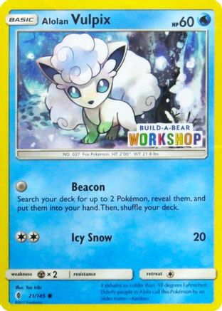 Alolan Vulpix (21/145) (Build A Bear Workshop Exclusive) [Sun & Moon: Guardians Rising]-1