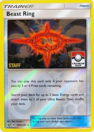 Beast Ring (102a/131) (League Promo Staff) [Sun & Moon: Forbidden Light]-1