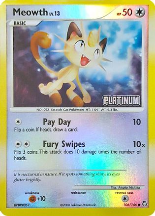 Meowth (106/146) [Burger King Promos: 2009 Collection]-1