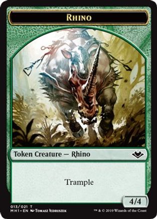 Rhino (013) // Spirit (016) Double-Sided Token [Modern Horizons Tokens]-3