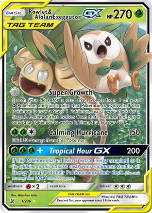 Rowlet & Alolan Exeggutor GX (1/236) [Sun & Moon: Unified Minds]-1