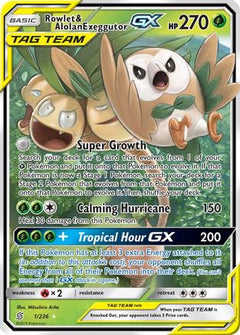 Rowlet & Alolan Exeggutor GX (1/236) [Sun & Moon: Unified Minds]-1