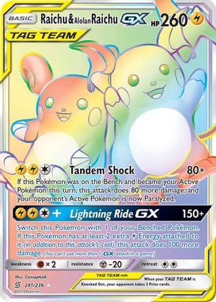 Raichu & Alolan Raichu GX (241/236) [Sun & Moon: Unified Minds]-1