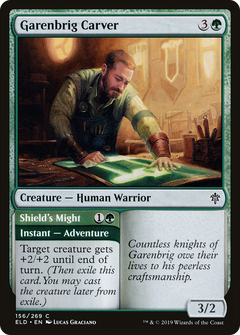 Garenbrig Carver // Shield's Might [Throne of Eldraine]-1