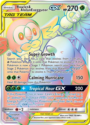 Rowlet & Alolan Exeggutor GX (237/236) [Sun & Moon: Unified Minds]-1