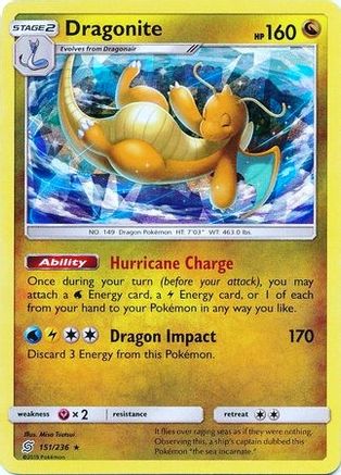Dragonite (151/236) (Cracked Ice Holo) (Theme Deck Exclusives) [Sun & Moon: Unified Minds]-1