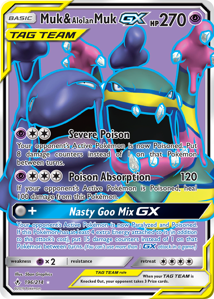 Muk & Alolan Muk GX (196/214) [Sun & Moon: Unbroken Bonds]-1