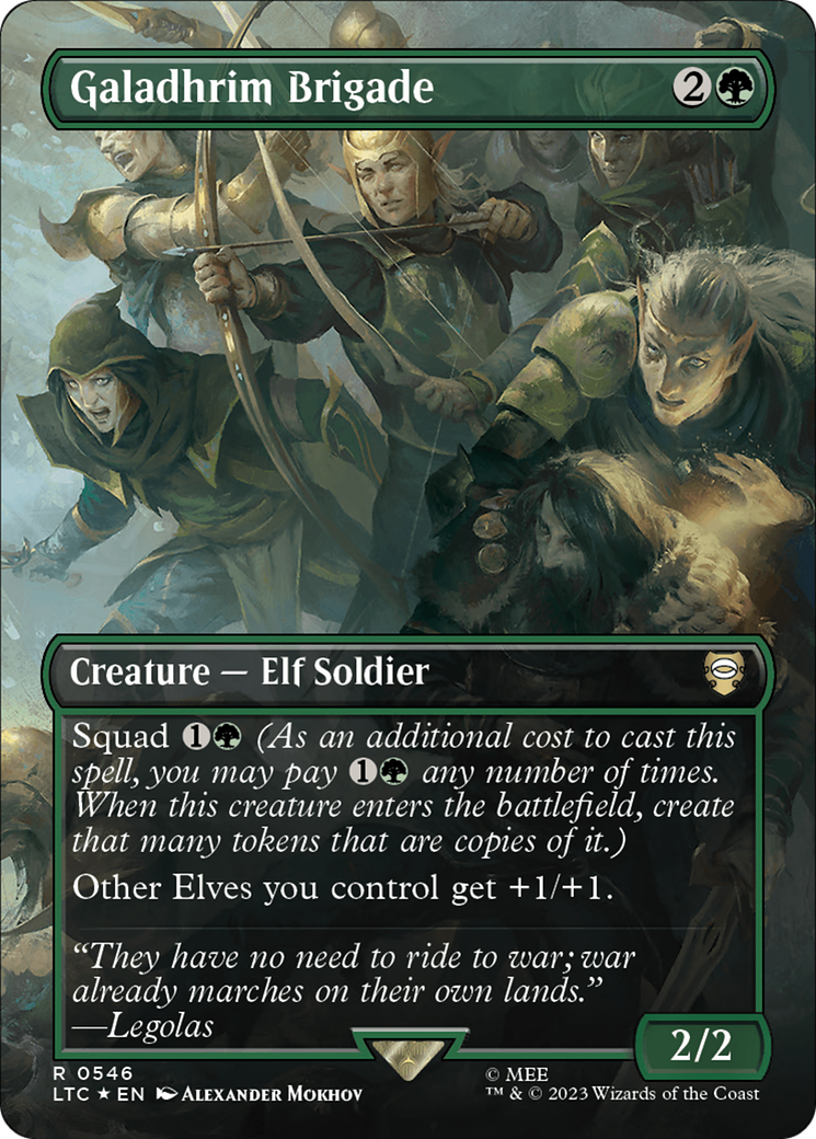 Galadhrim Brigade (Borderless) (Surge Foil) [The Lord of the Rings: Tales of Middle-Earth Commander]-1