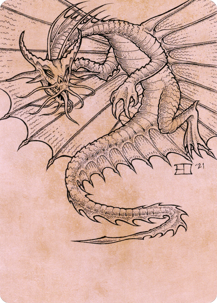Ancient Gold Dragon // Ancient Gold Dragon (ACLB-044) - Battle for Baldur's Gate Art Series (Borderless)-3