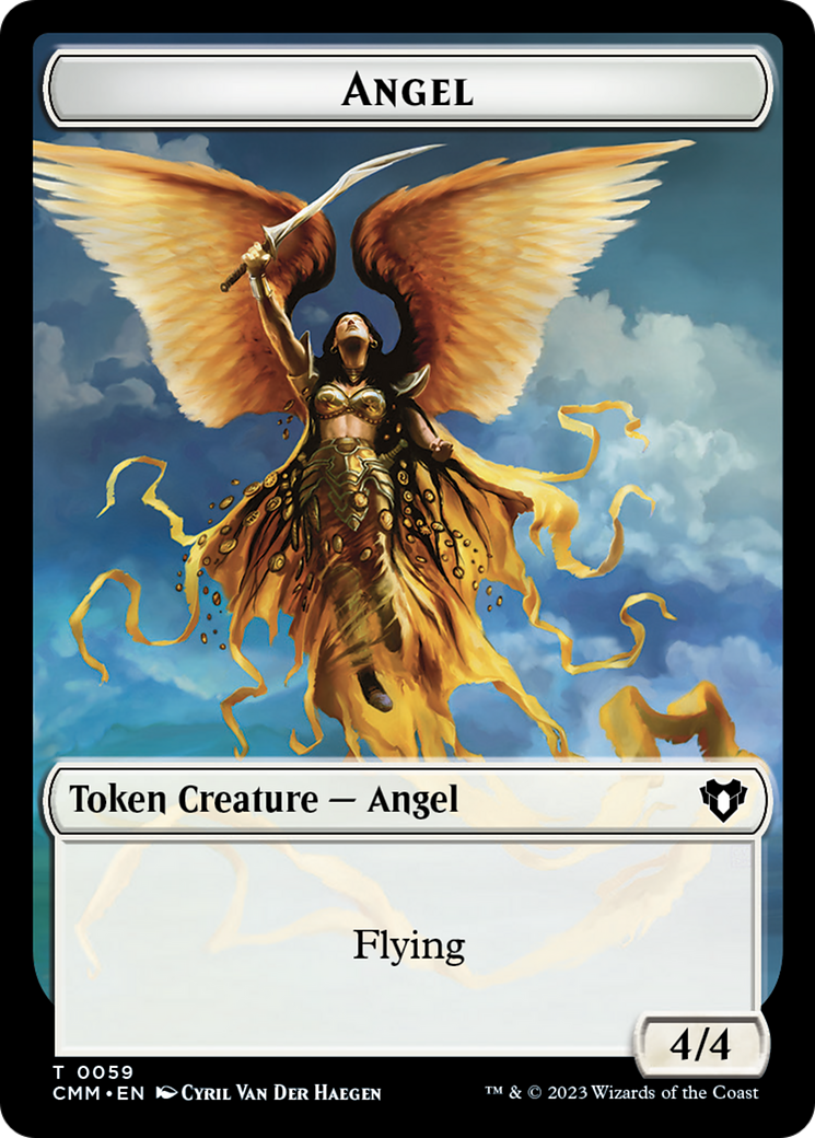 Copy (54) // Angel Double-Sided Token [Commander Masters Tokens]-2