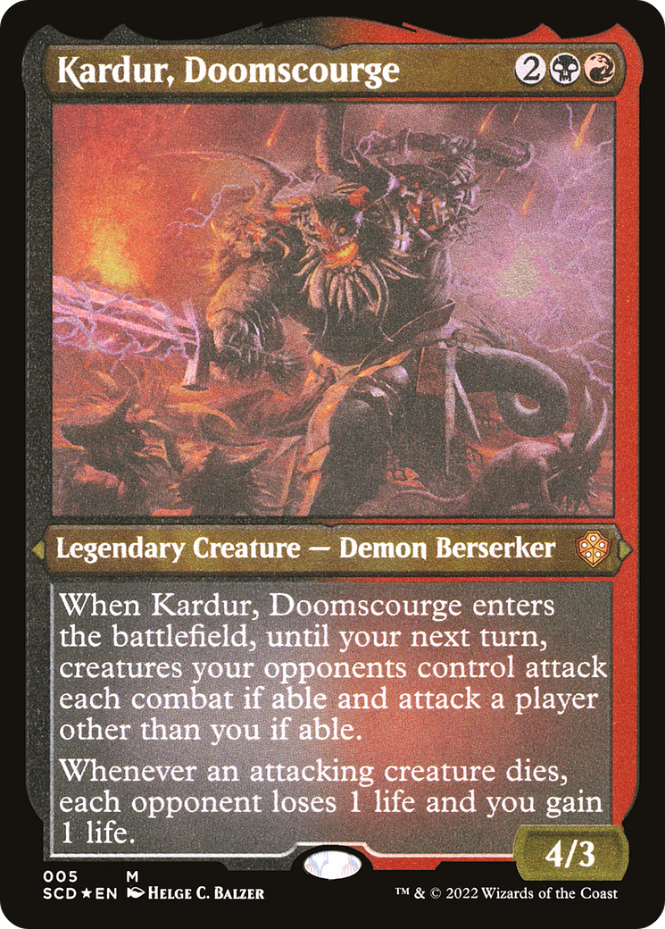 Kardur, Doomscourge (SCD-005) - Starter Commander Decks Etched Foil-1